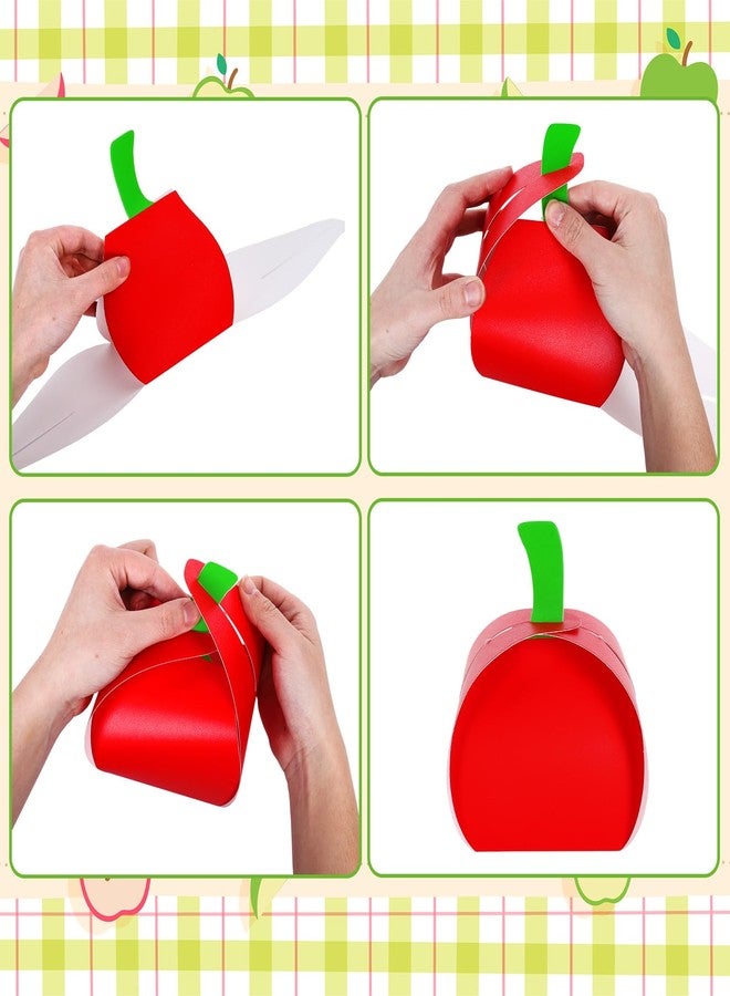 وولاين مجموعة علب هدايا على شكل تفاح أحمر من والين، ٢٤ قطعة، مثالية للعودة إلى المدرسة، وحفلات اليوم الأول من الدراسة، وعلب ورقية على شكل تفاح للحلويات والشوكولاتة والكوكيز، لتزيين الفصول الدراسية للطلاب والمعلمين في المدارس. - Image 3